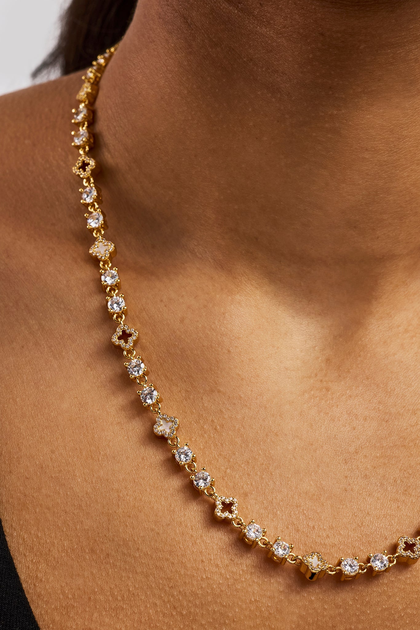 Motif & Circle CZ Multigem Chain - 6mm - Gold